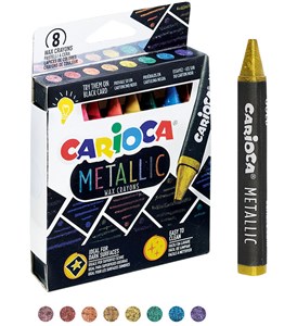 Obrazek Kredki świecowe metaliczne Carioca 8 kolorów (43163)