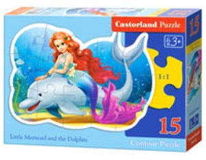 Bild von Puzzle 15 Konturowe Little Mermaid and the Dolphin