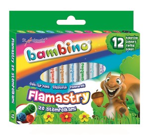 Obrazek Flamastry ze stempelkami 12 kolorów Bambino