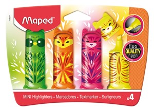 Bild von Zakreślacz fluo peps pocket mini friends mix Maped 4 kolory blister 743677