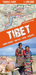 Bild von Tybet Mount Everest Nam tso Lhasa Shigatse mapa południowej części Tybetu 1:400 000