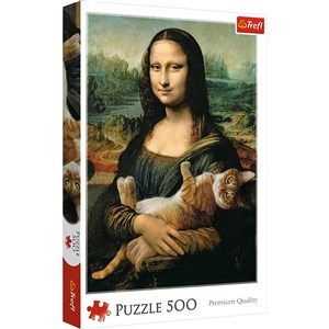 Bild von Puzzle Mona Lisa i kot Mruczek 500