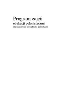 Obrazek Program zajęć edukacji polonistycznej dla uczniów ze specjalnymi potrzebami
