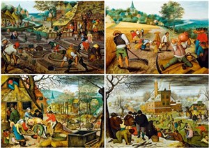 Obrazek Puzzle Cztery pory roku, Bruegel 1000