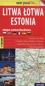Obrazek Litwa Łotwa Estonia Mapa samochodowa 1:700 000