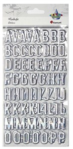Bild von Naklejki wypukłe alfabat i cyfry srebrne 123szt