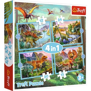 Bild von Puzzle 4w1 (12,15,20,24) Wyjątkowe dinozaury 34609
