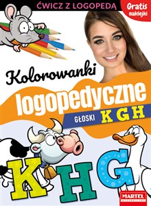 Bild von Kolorowanki logopedyczne Głoski K G H z naklejkami