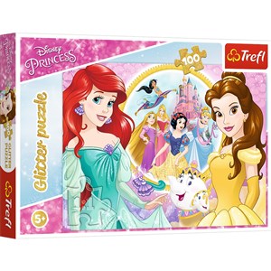 Obrazek Puzzle 100 Glitter Wspomnienia Belli i Arielki Disney Princess