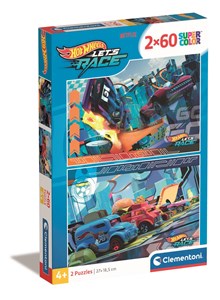 Obrazek Puzzle 2 x 60 Super Kolor Hot Wheels 24816