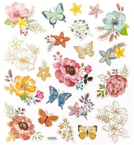 Obrazek Naklejki kwiaty i motyle 21szt