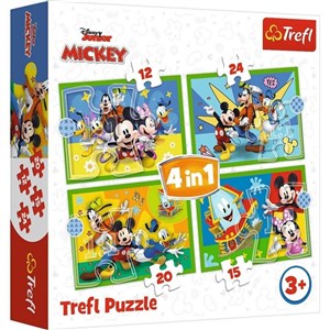 Obrazek Puzzle 4w1 Wśród przyjaciół Mickey Mouse