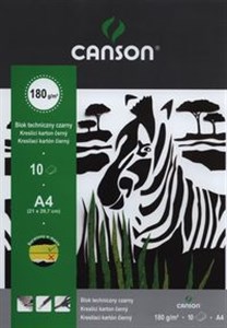 Bild von Blok techniczny A4 Canson czarny 10 kartek Zebra