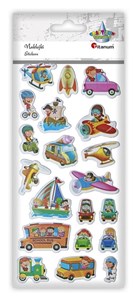 Obrazek Naklejki wypukłe miękkie pojazdy mix 20szt