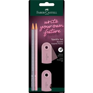 Obrazek Zestaw Sparkle Faber-Castell 2 ołówki+gumka +temperówka blister