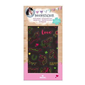 Obrazek Zestaw Neonowych Naklejek Konie 27szt