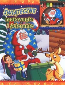 Obrazek Świąteczne malowanie i ścieranie. Książka z kredkami