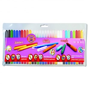 Obrazek Flamastry zmywalne, pędzelkowe i Magic 3x10 sztuk