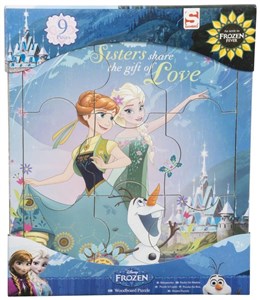 Obrazek Puzzle drewniane Frozen 9 el.