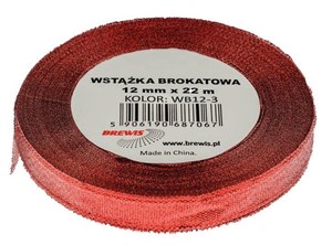 Bild von Wstążka brokatowa czerwona 12mmx22m