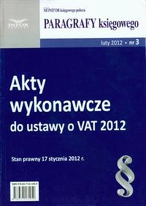 Bild von Akty wykonawcze do ustawy o VAT 2012 Stan prawny 17 stycznia 2012 r.