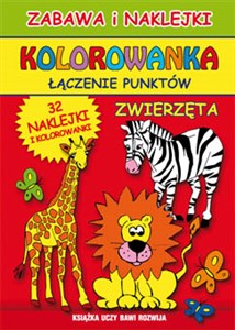 Obrazek Kolorowanka Łączenie punktów Zwierzęta 32 naklejki i kolorowanki