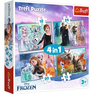 Obrazek Puzzle 4w1 (12,15,20,24)  Niezwykły świat Frozen 34381