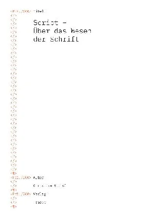 Obrazek STINDL, C: SCRIPT - ÜBER DAS WESEN DER SCHRIFT