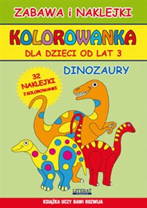 Obrazek Kolorowanka dla dzieci od lat 3 Dinozaury 32 naklejki i kolorowanki