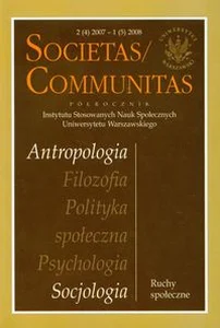 Bild von Societas Communitas Półrocznik Instytutu Stosowanych Nauk Społecznych Uniwersytetu Warszawskiego
