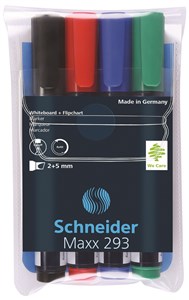 Obrazek Zestaw markerów do tablic SCHNEIDER Maxx 293, 2-5mm, 4 kolory