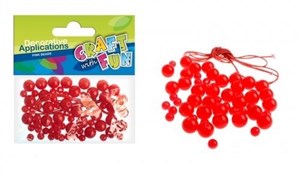 Bild von Ozdoba dekoracyjna koraliki czerwone 80el