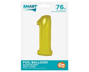 Obrazek Balon foliowy cyfra 1 złota Smart 76cm