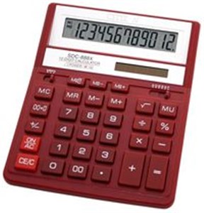 Bild von Kalkulator biurowy CITIZEN SDC-888XRD, 12-cyfrowy, 203x158mm, czerwony