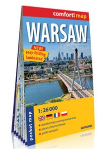 Obrazek Warszawa (Warsaw) kieszonkowy laminowany plan miasta 1:26 000