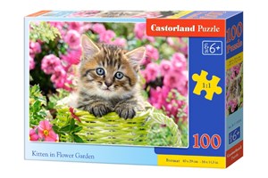 Bild von Puzzle Kitten In Flower Garden 100