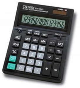 Bild von Kalkulator biurowy CITIZEN SDC-664S, 16-cyfrowy, 199x153mm, czarny