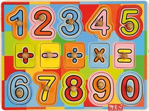 Bild von Układanka drewniana z pinezkami Cyfry