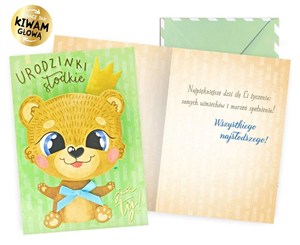 Obrazek Karnet B6 Urodziny miś