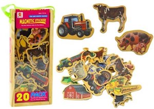 Obrazek Magnesy drewniane zwierzęta i maszyny rolnicze 20s