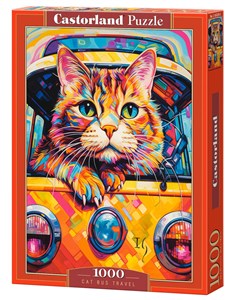 Obrazek Puzzle 1000 Cat Bus Travel