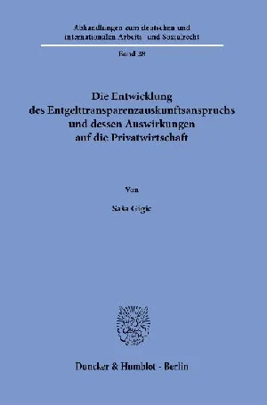 Obrazek GIGIC, S: ENTWICKLUNG DES ENTGELTTRANSPARENZAUSKUNFTSANSPRUC
