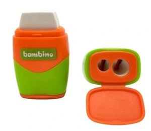 Obrazek Temperówka z gumką 2w1 Display 16 sztuk mix