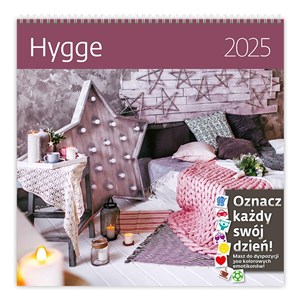 Obrazek Kalendarz 2025 30x30 Hygge miesięczny, na spirali, wiszący, z naklejkami