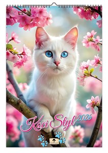 Obrazek Kalendarz 2026 ścienny  Koci styl A3 V5