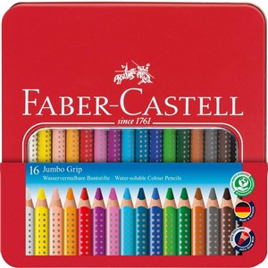 Bild von KREDKI JUMBO GRIP 16 KOL+METALOWE OPAKOWANIE -FABER CASTE (110916)