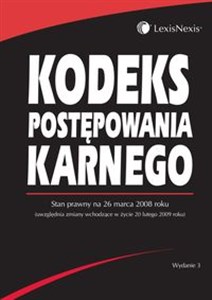 Obrazek Kodeks postępowania karnego Stan prawny na 26 marca 2008 roku