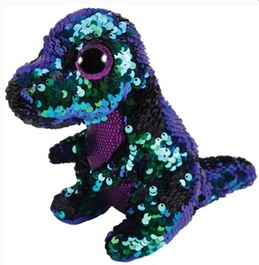 Obrazek Beanie Boos Ty Cekinowy Crunch purple-green dinosaur