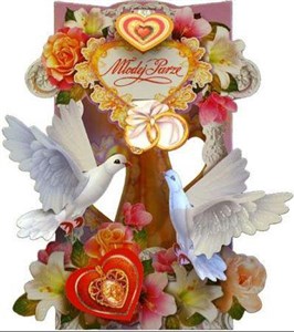 Bild von Karnet składany 3D - Młodej Parze