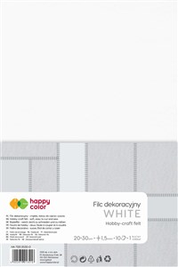 Bild von Filc dekoracyjny 30x40 cm 1,5 mm 5 ark. biały mleczny Happy Color